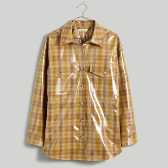 Madewell Laminated Superoversized Shirt-Jacket in Yarn-Dyed Plaid Size Small S - Picture 8 of 9